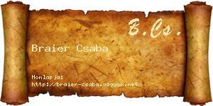Braier Csaba névjegykártya